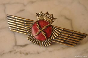 Military Antiques: ROKISKI CON CORONA IMPERIAL, ESPECIALIDAD RADIOTELEGRAFISTA EJERCITO DEL AIRE.
